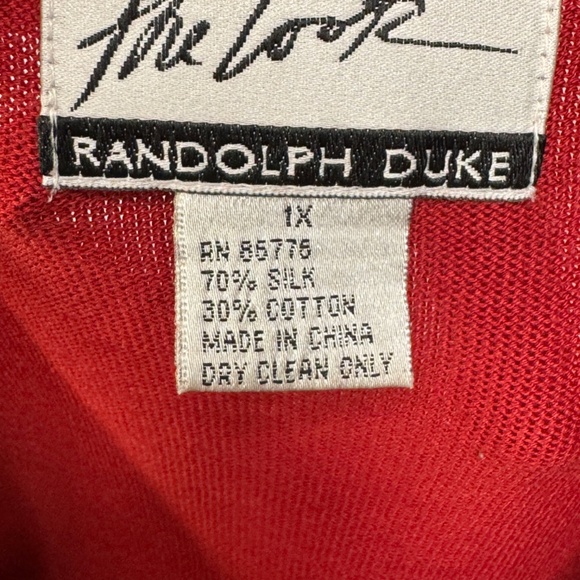 The Look Randolph Duke Rustic Orange Embellished Beaded Silk Sweater Top Plus 1 - Picture 9 of 12